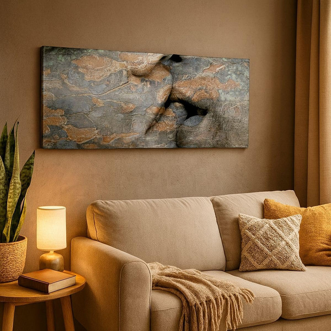 Wandbilder Dekoration Wohnzimmer Frau Mann Kuss Abstraktion Panorama Bilder auf Leinwand 120x50cm Le