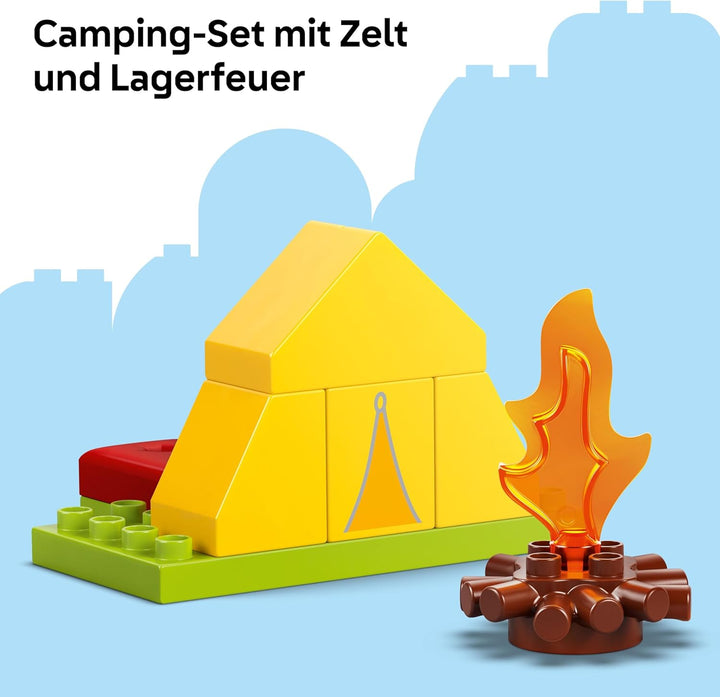 DUPLO Peppa Pig Campingausflug mit Papa Wutz – Montessori Spielzeug für Mädchen & Jungen ab 2 Jahren