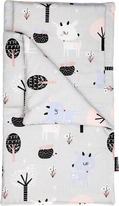 PinkZebra 3er Set Puppenbettwäsche für Puppenbett, Puppenbettzeug 3-teilig, Decke + Kissen + Matratz