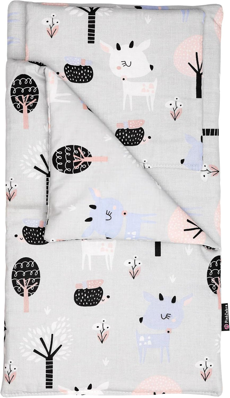 PinkZebra 3er Set Puppenbettwäsche für Puppenbett, Puppenbettzeug 3-teilig, Decke + Kissen + Matratz