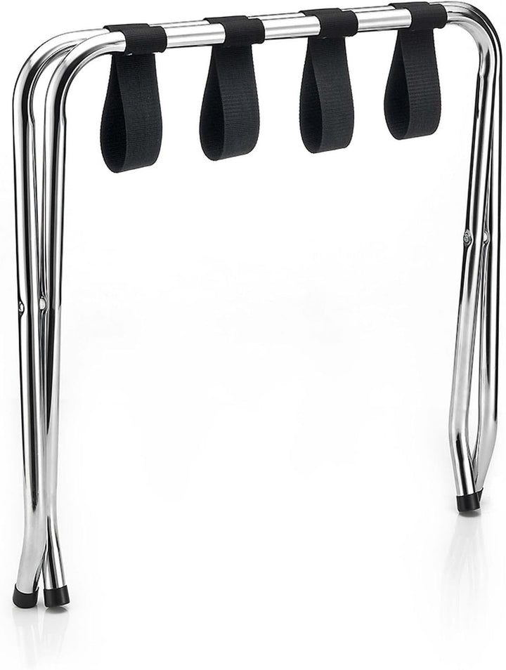 CARO-Möbel Kofferständer Luggage Kofferablage Kofferbock, Metall verchromt, klappbar, Chrom