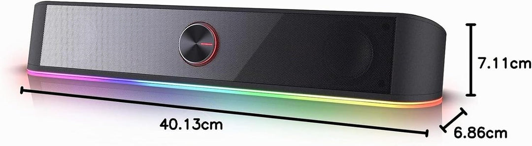 Redragon GS560 Adiemus RGB Desktop-Soundbar, 2.0-Kanal-Computerlautsprecher mit dynamischer Lichtlei