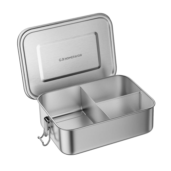 G.a HOMEFAVOR Edelstahl Brotdose Metall Lunchbox mit 3 Fächern 1200ml Auslaufsichere Bento Box Snack