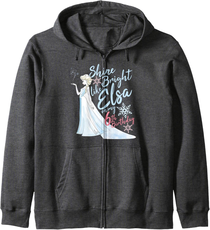 Disney Frozen Elsa Shine Bright On My 6th Birthday Kapuzenjacke