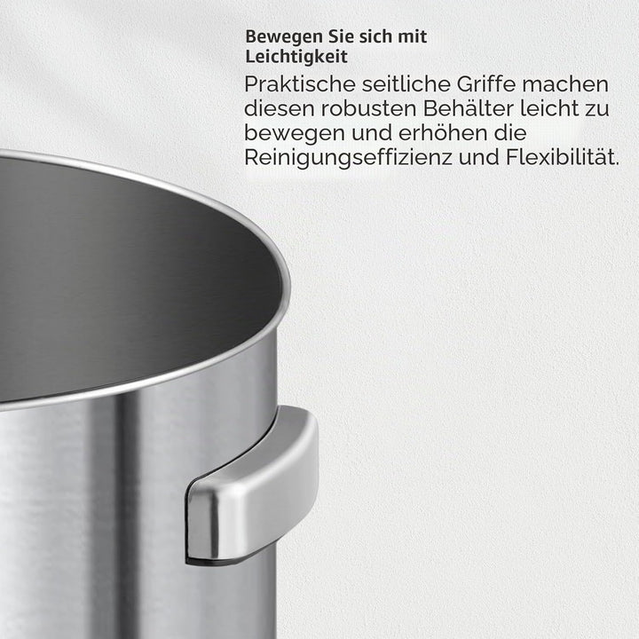 EKO Urban 24 Gallonen runder Edelstahl-Mülleimer mit offenem Deckel, hoher kommerzieller Mülleimer f