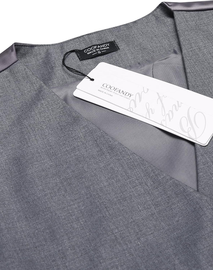 COOFANDY Herren Anzugweste Anzug V-Ausschnitt Formale Hochzeit Klassische Slim fit Elegant Westen Bu