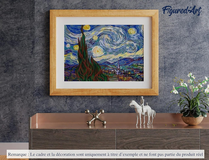 Figured'Art Malen Nach Zahlen Erwachsene Van Gogh Sternennacht - Paint by Numbers Basteln DIY Bastel