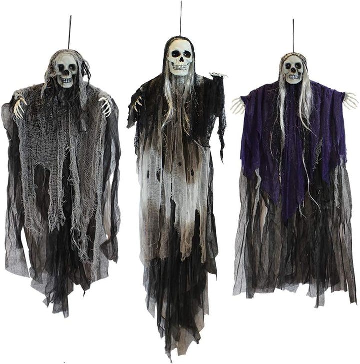 JOYIN 3 Stück Halloween Sensenmann Dekoration zum Aufhängen, Halloween Sensenmann Hängegeister für S