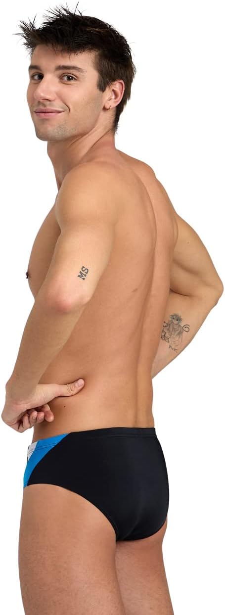 ARENA Herren Men's Swim Briefs Panel Swim Briefs 50 Black-turquoise-white, 50 Black-turquoise-white