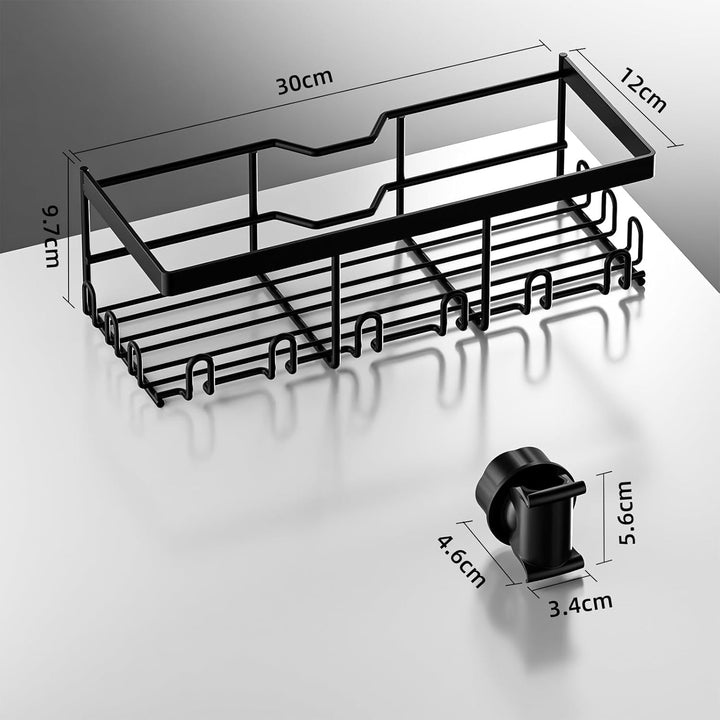 Duschablage Ohne Bohren, Duschregal Edelstahl für 18 mm-25 mm Duschstange, Shampoo Halterung für Dus