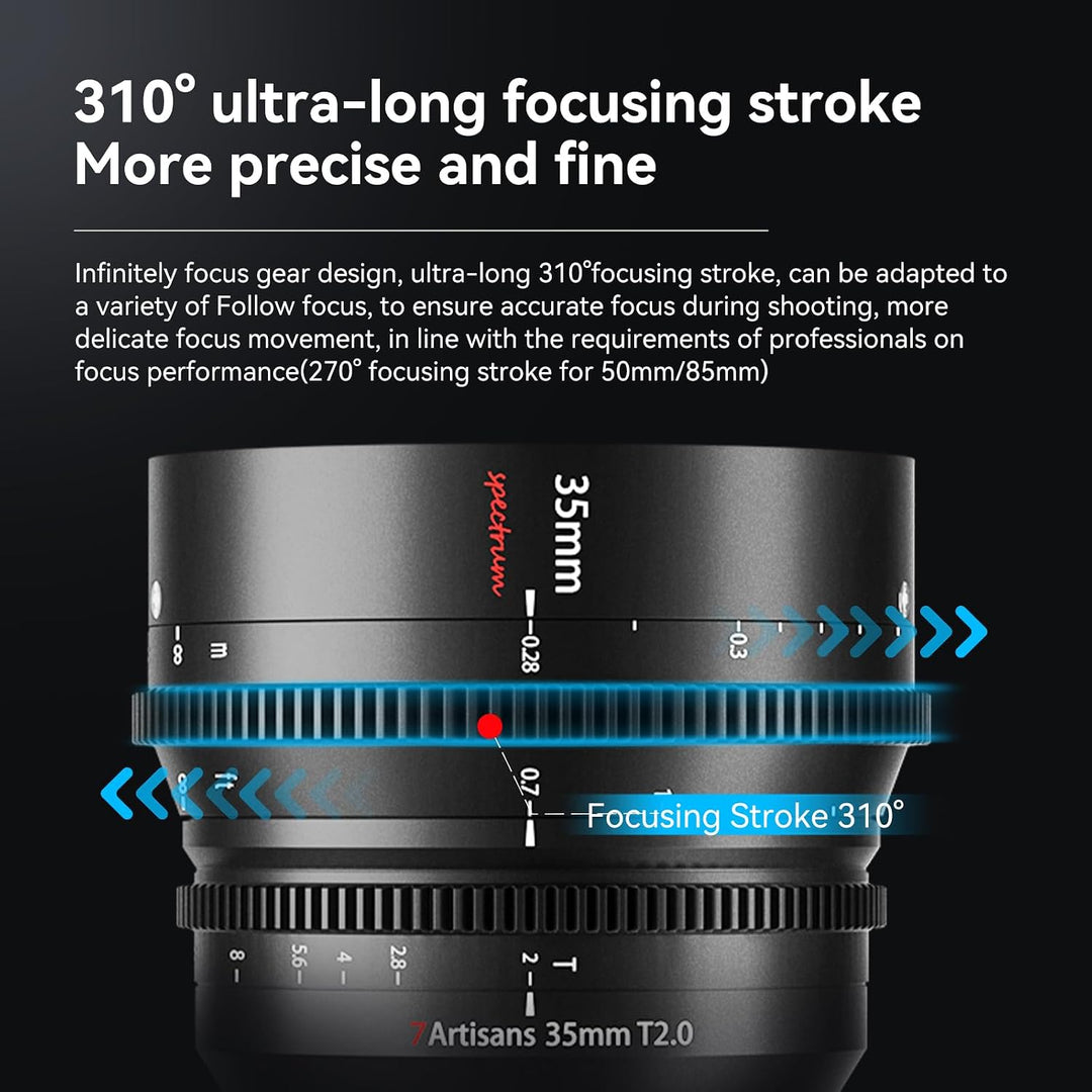 7artisans 35mm/50mm/85mm T2.0 Large Aperture Cine Lens Compatible for Nikon Z-Mount