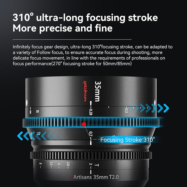 7artisans 35mm/50mm/85mm T2.0 Large Aperture Cine Lens Compatible for Nikon Z-Mount