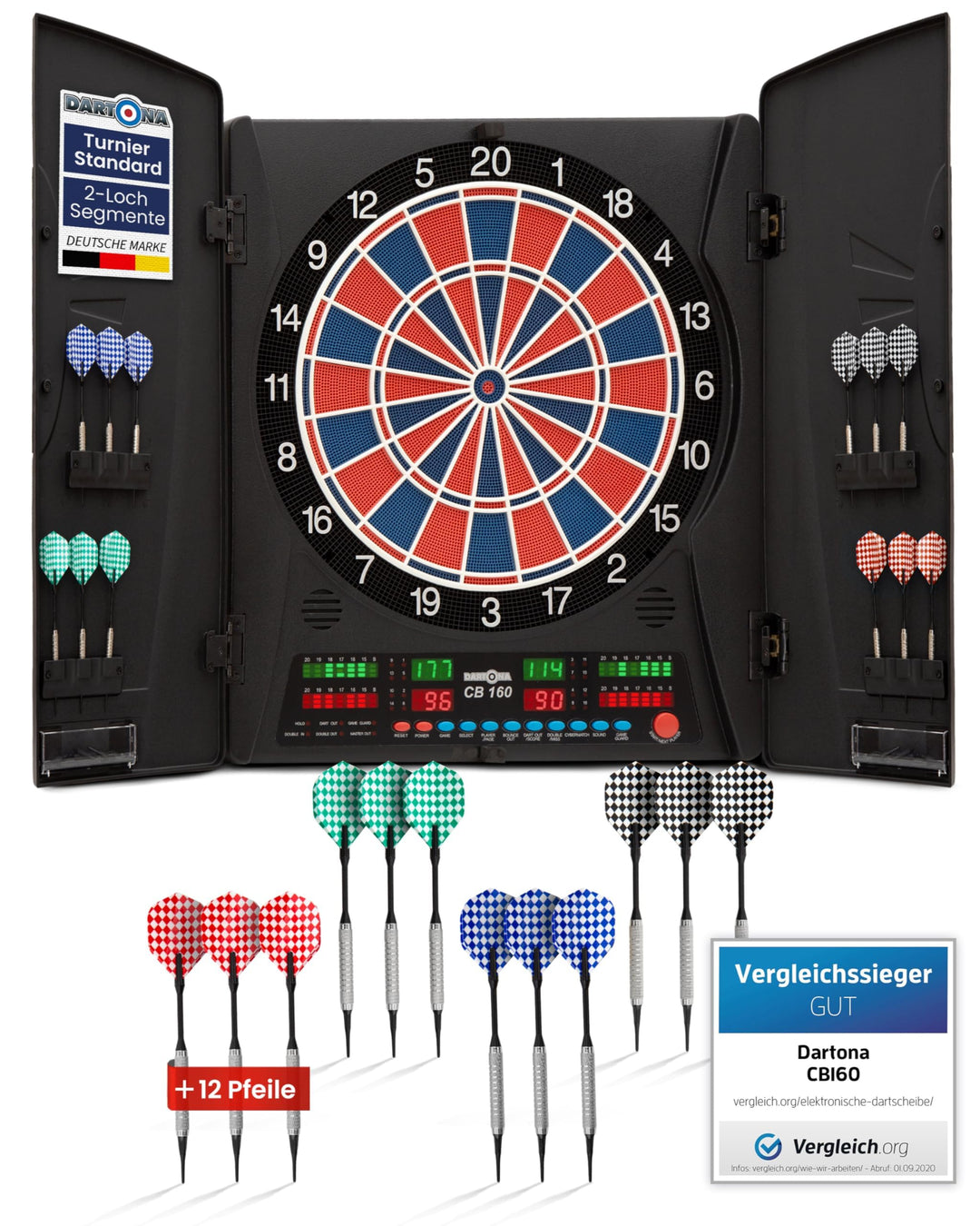 Elektronische Dartscheibe Dartona CB160 Cabinett | Offizielle Turniergrösse | Dartscheibe elektronis