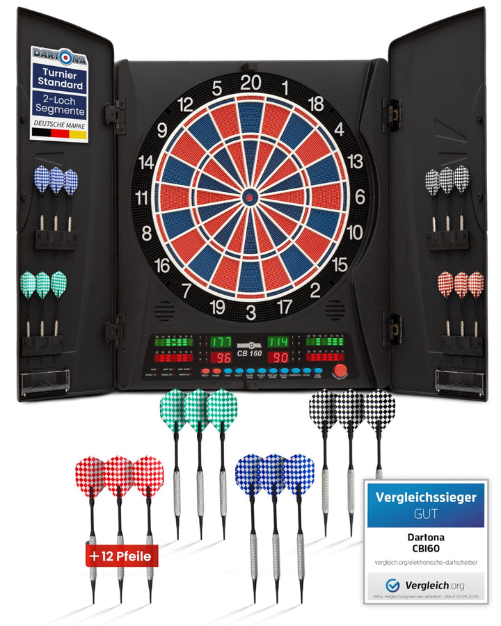 Elektronische Dartscheibe Dartona CB160 Cabinett | Offizielle Turniergrösse | Dartscheibe elektronis