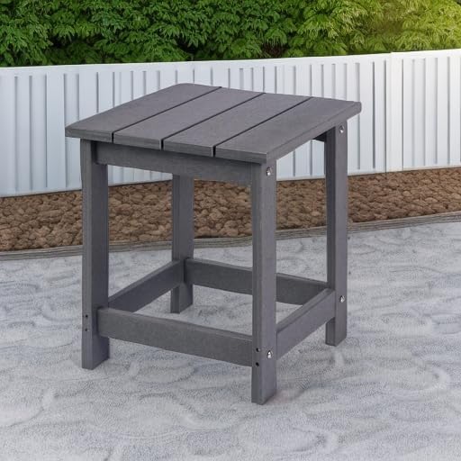 LZRS Adirondack quadratischer Beistelltisch für den Aussenbereich, Pool-Verbundwerkstoff, Outdoor-Te