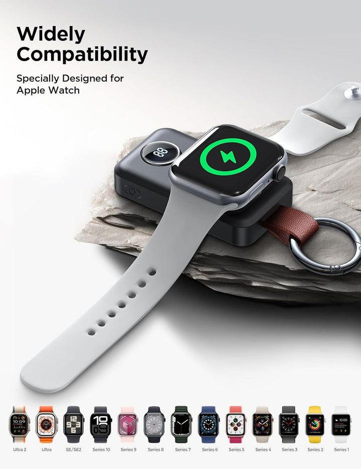 JOYROOM 2000 mAh Kabelloses Ladegerät für Apple Watch-Serie 9/8/7/6/5/SE/4/3/2/UItra 2/Ultra, Magnet