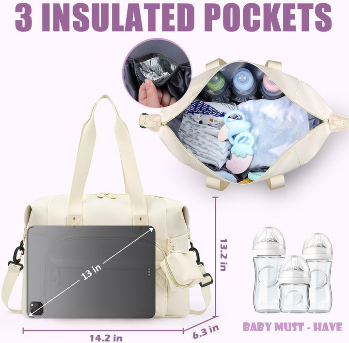 Tuwubi Wickeltasche Rucksack mit Schnullertasche, grosse Reise-Wickeltasche für Mama und Papa, multi