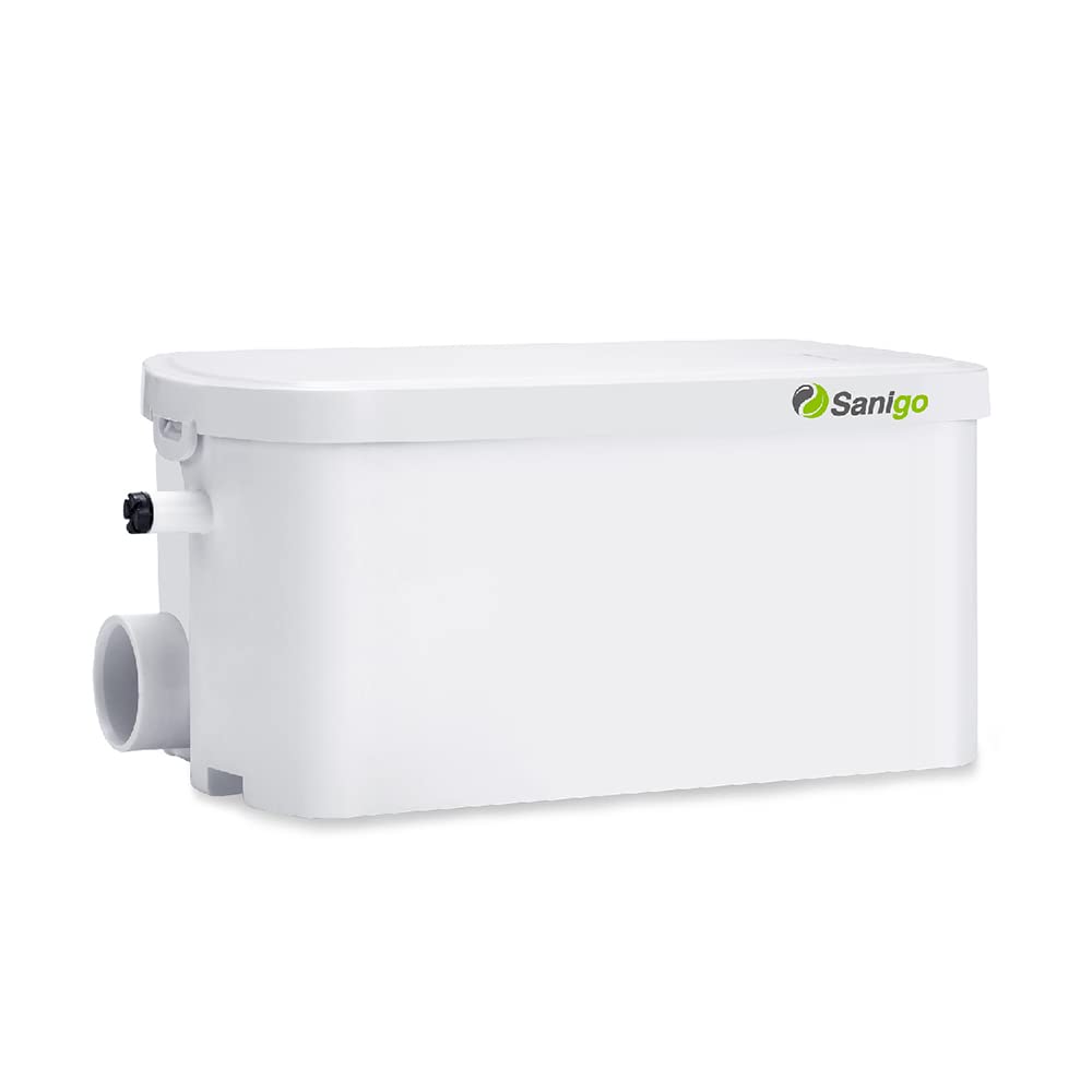 Sanigo SANI-S250C Sanitärzerkleinerer, leiser Abfallpumpe, Hebepumpe, Dusche mit zwei Eingängen, Kup
