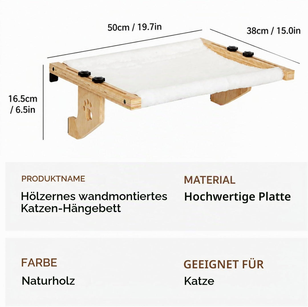 Heizungsliege Hängende Katzenhängematte, Holz Hängematte Katze Heizung mit Weicher Auflage, 2-in-1 S