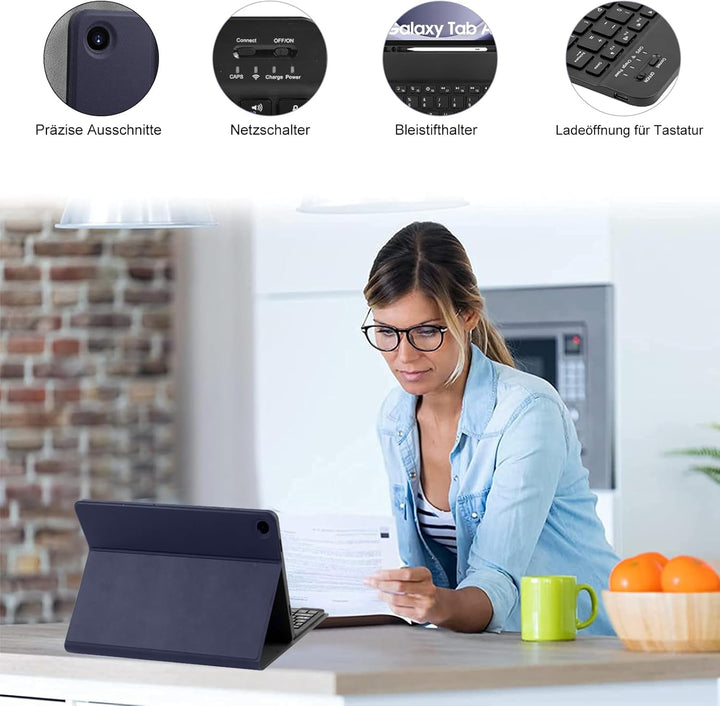 Zabatoco Tastatur Hülle für Samsung Galaxy Tab А9 Plus 2023 11 Zoll [QWERTZ Deutsches], Abnehmbar Ta