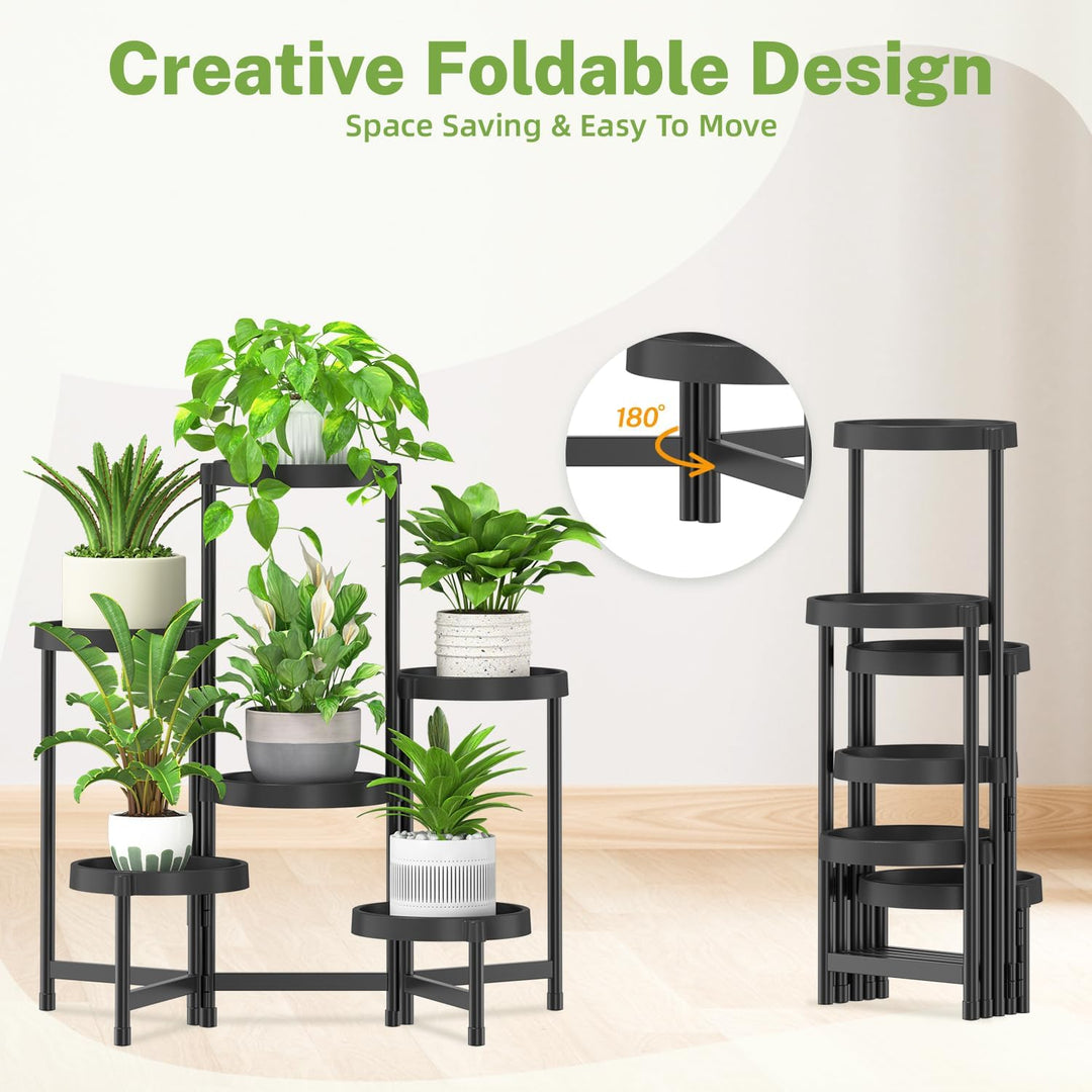 iDavosic.ly Pflanzenständer Metall Kunststoffe mit 6 Ebenen, Blumenständer Plant Stand Indoor Outdoo
