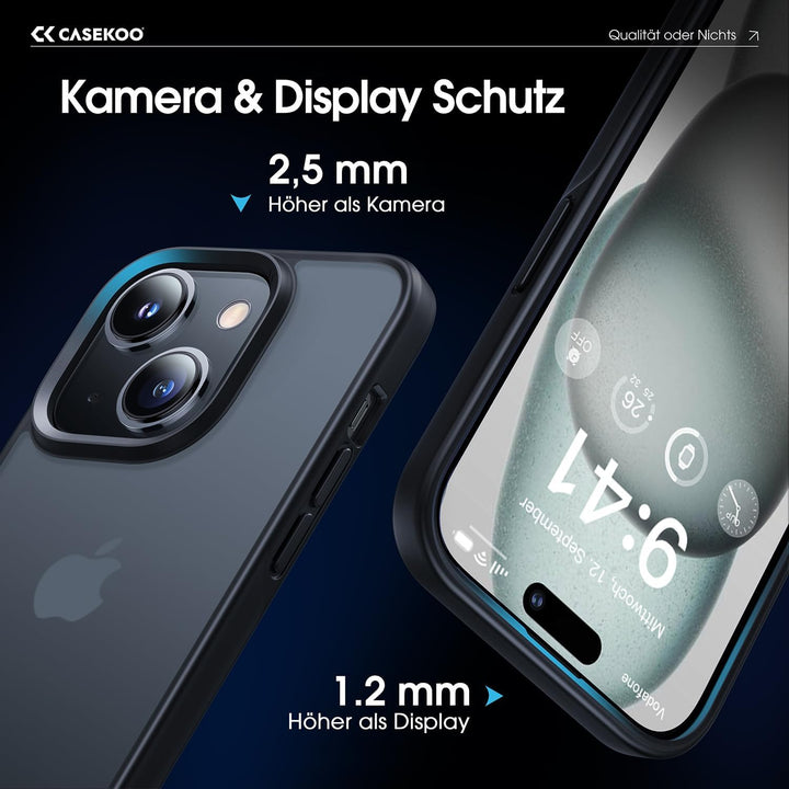CASEKOO Matt Power für iPhone 15 Hülle [TOP Militärschutz] Stossfeste Kratzfeste Schutzhülle (Anti-F