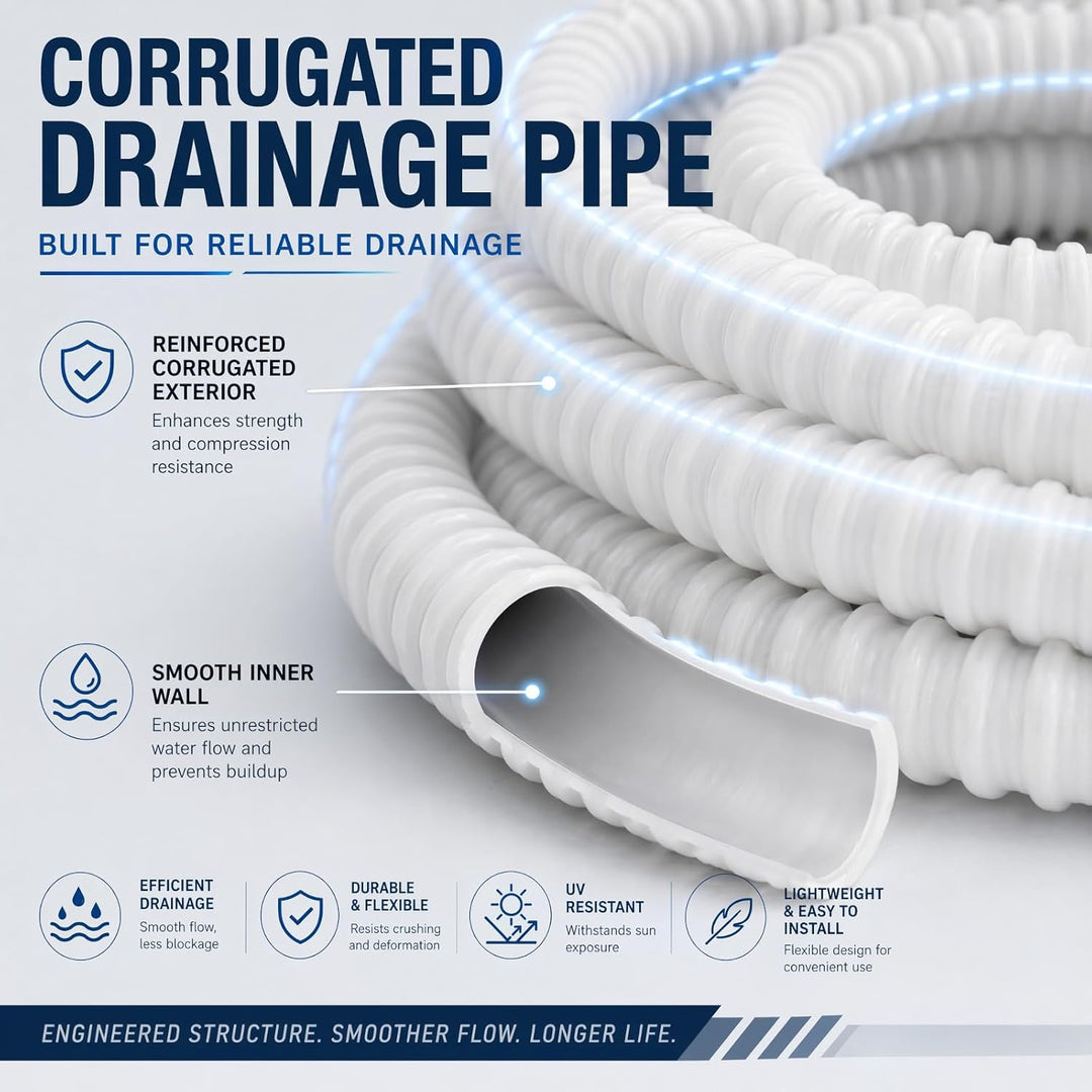 Kondensatschlauch Klimaanlage aus PVC, Kondensatschlauch Ø16mm-10m, UV-beständig Ablaufschlauch Klim