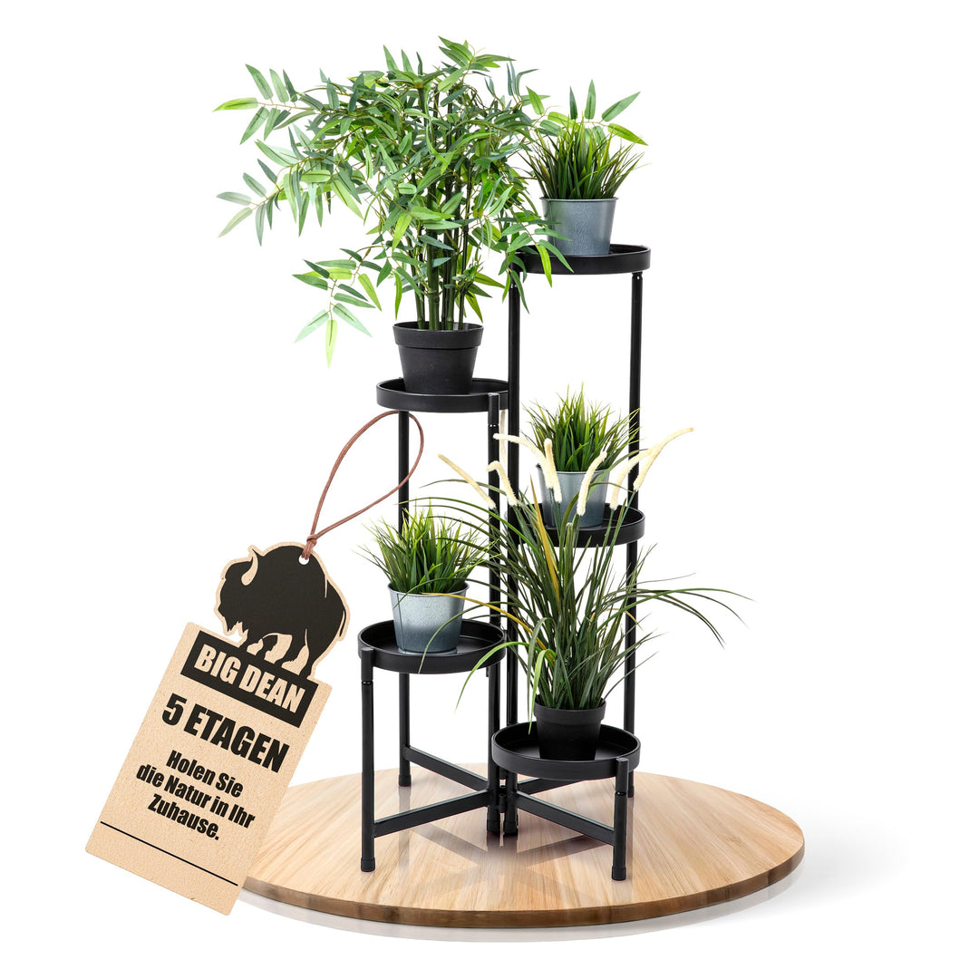 BigDean 5 Etagen Blumentreppe Blumenständer klappbarer Pflanzenständer Pflanzenregal Blumenregal Pfl