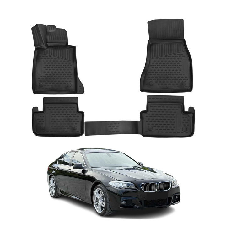 OMAC Gummi Fussmatten kompatibel mit BMW 5er Limo Touring xDrive 2013-2017 TPE Automatten