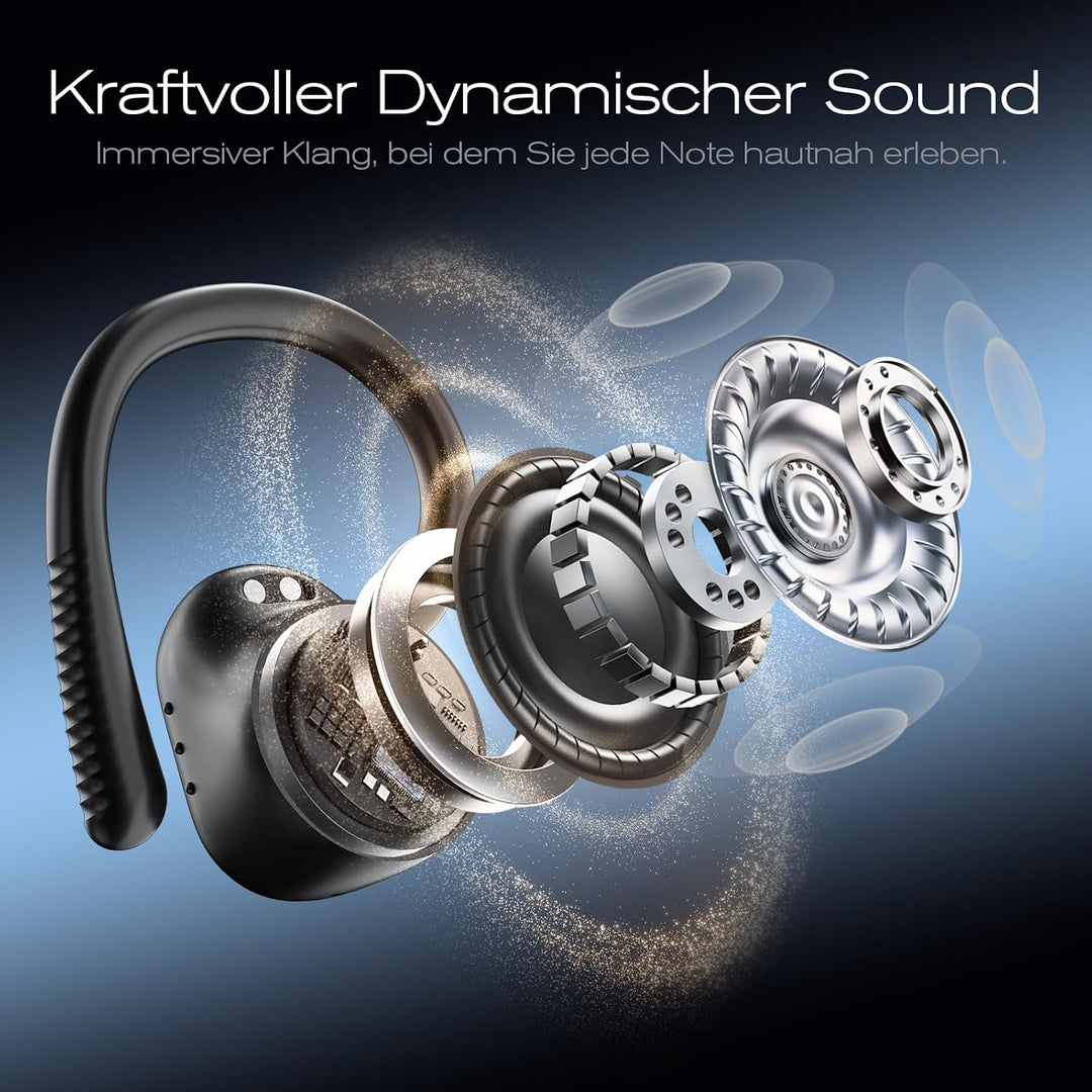 Bluetooth Kopfhörer Sport In Ear, Bluetooth 5.4 Kabellos Kopfhörer mit Ohrbügel, Hi-Fi Stereo, 50 St
