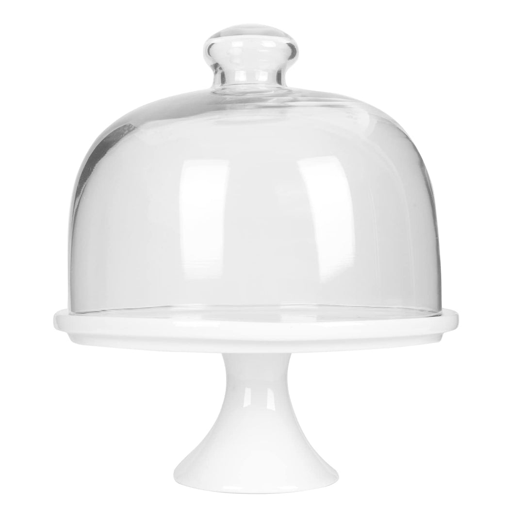 13CM Kuchenständer Keramik Tortenplatte Kuchen Glasglocke Porzellan Teller mit Kuchenglocke Tortenst