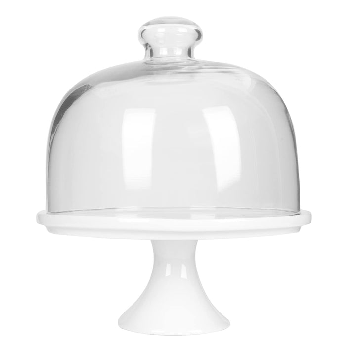 13CM Kuchenständer Keramik Tortenplatte Kuchen Glasglocke Porzellan Teller mit Kuchenglocke Tortenst