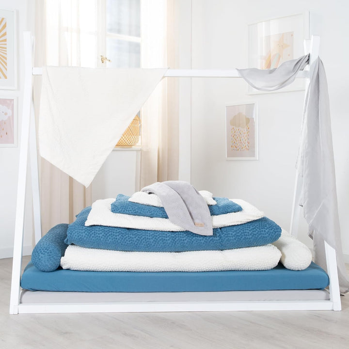 roba Kinderbettwäsche Seashells Indigo 100 x 135 cm - Bettwäsche Set 2-teilig - Bio Baumwolle - GOTS