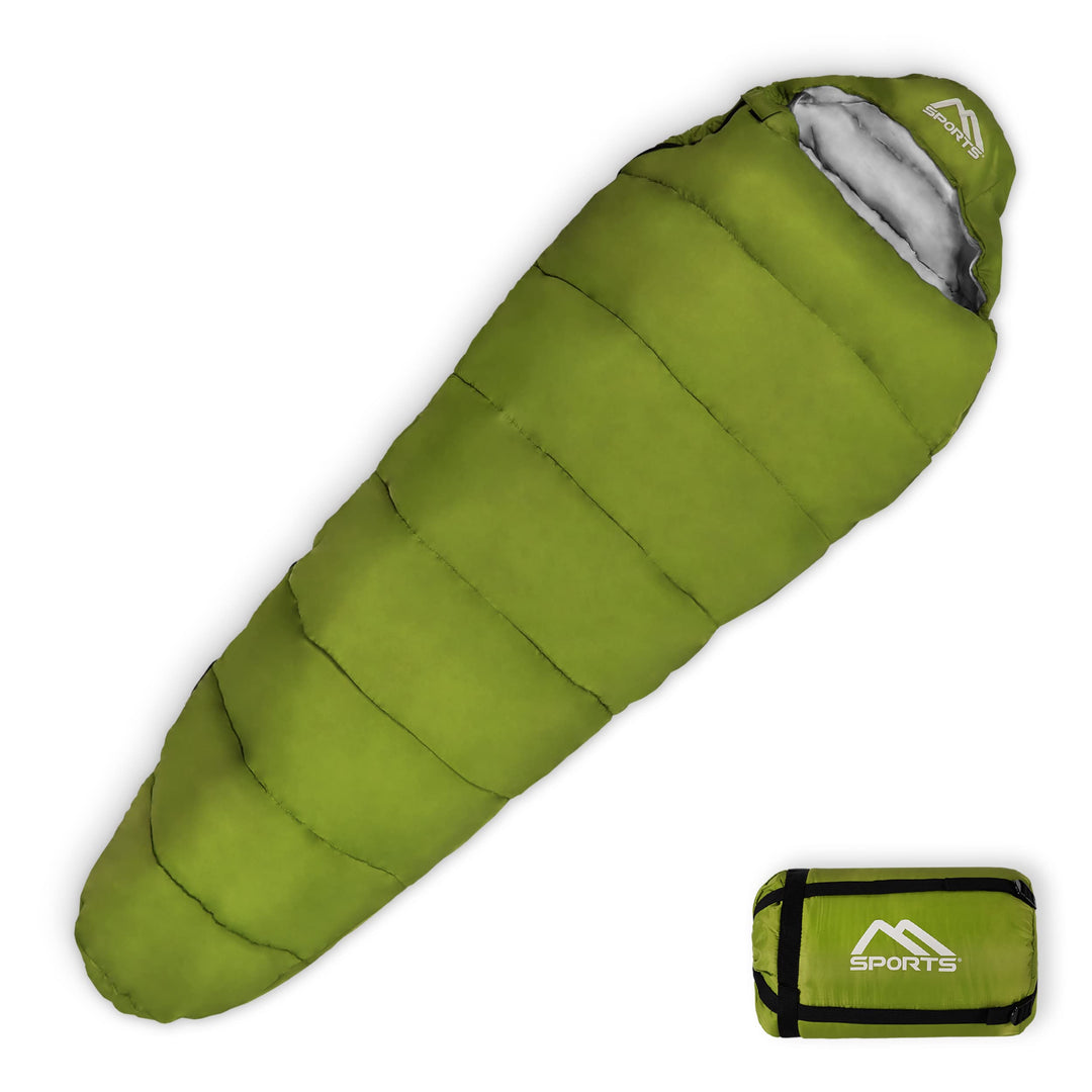 MSPORTS Schlafsack Premium Outdoor inkl. Tragegurt - auswählbar für Frühling/Sommer (200GSM) oder He