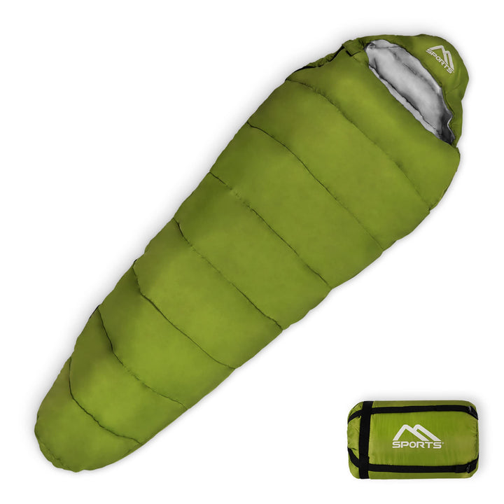 MSPORTS Schlafsack Premium Outdoor inkl. Tragegurt - auswählbar für Frühling/Sommer (200GSM) oder He
