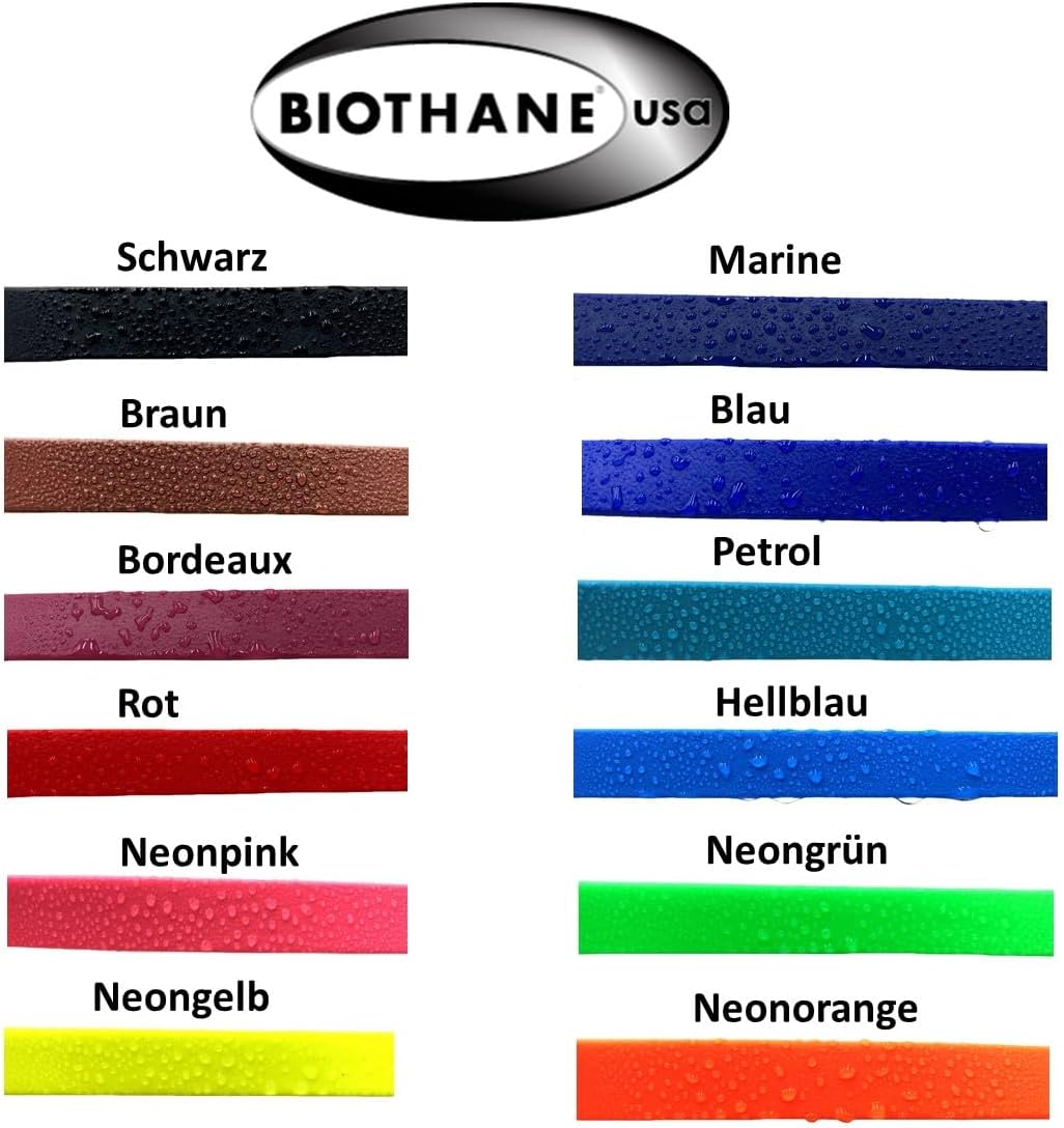 Biothane Hundeleine schwarzer Haken verstellbar für kleine Hunde/grosse Hunde 2m / 2,40m / 2,80m / 3