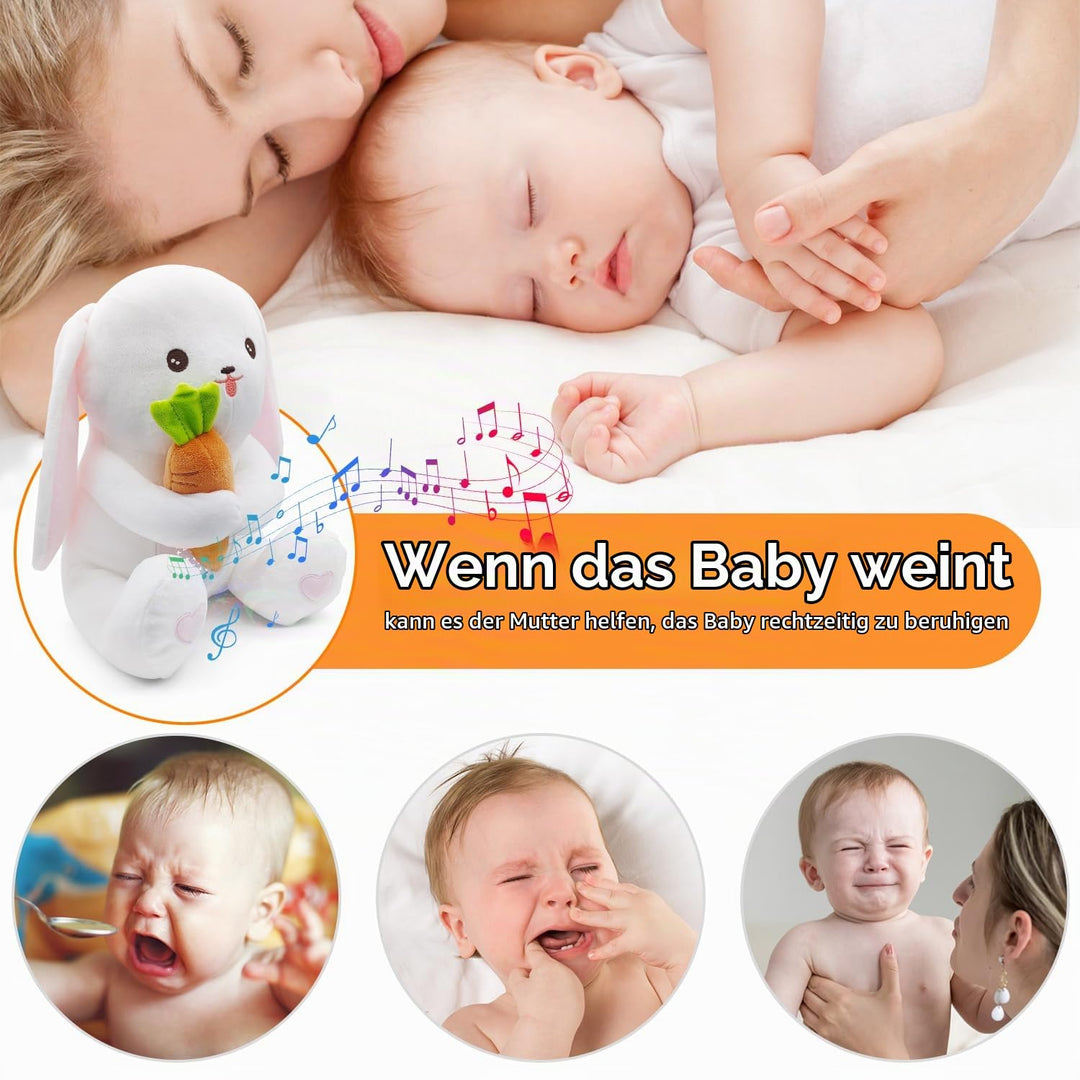Baby Einschlafhilfe Musik,Babys Nachtlicht Projektor mit Weisses Rauschen, Weinen Erkennungs Sensor,