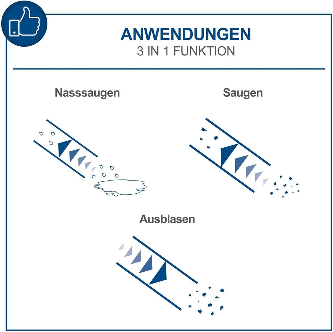 Scheppach Nass- und Trockensauger NTS20 inkl. umfangreichem Zubehörpaket - 1200 W | 20 L Edelstahlbe