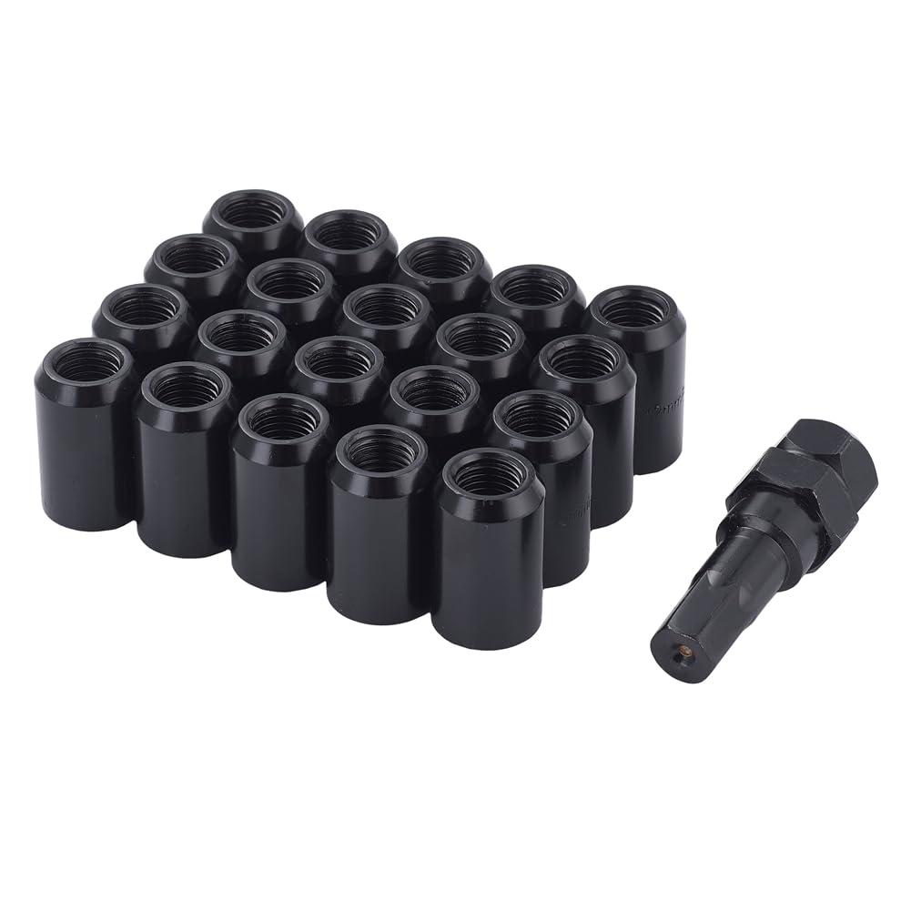 XRMXF 20 Stück Kegel 60° Sechskantschlüssel Sechskantschlüssel Stahl Lug Nuts M12 x 1,5 Radmuttern (