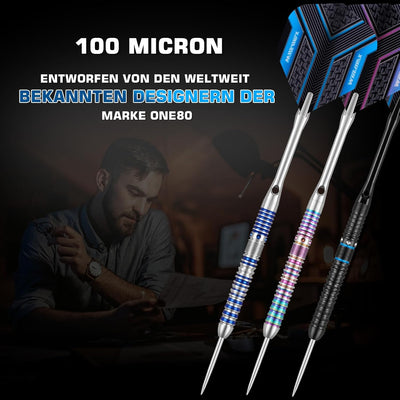 WIN.MAX Dartpfeile mit Metallspitze 90% Tungsten 3 Stück 90% Wolfram Stahl Darts 18-28 Gramm Dart pr