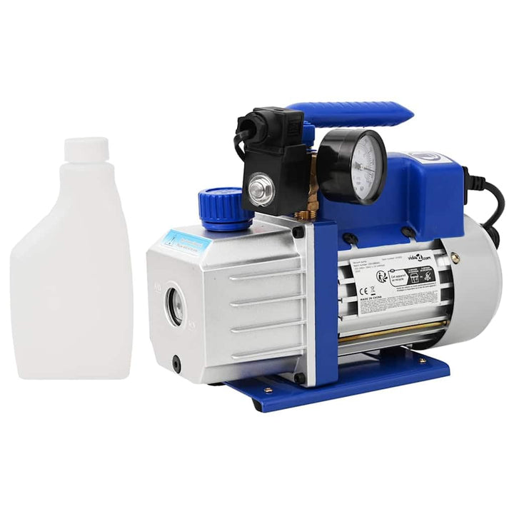 vidaXL 71L/min Vakuumpumpe 1-stufig Unterdruckpumpe Messuhr Pumpe Klimaanlagen Blau, Blau