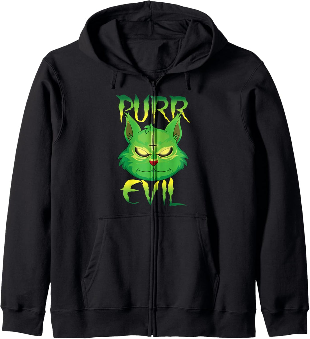 Satanische Katze Kätzchen Purr Evil 666 Pentagramm Halloween Kapuzenjacke