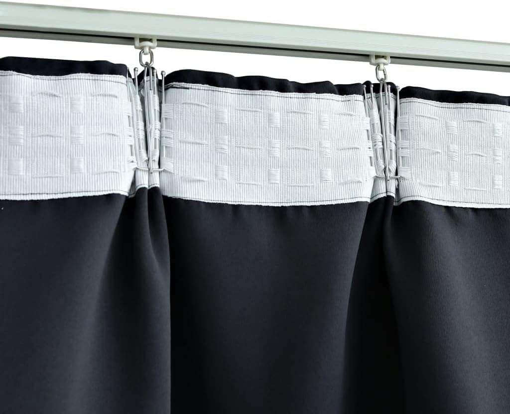 WIFESE 2 Stück Verdunkelungsvorhänge mit Haken 140x225 cm Anthrazit Vorhang Blickdicht Gardine Curta
