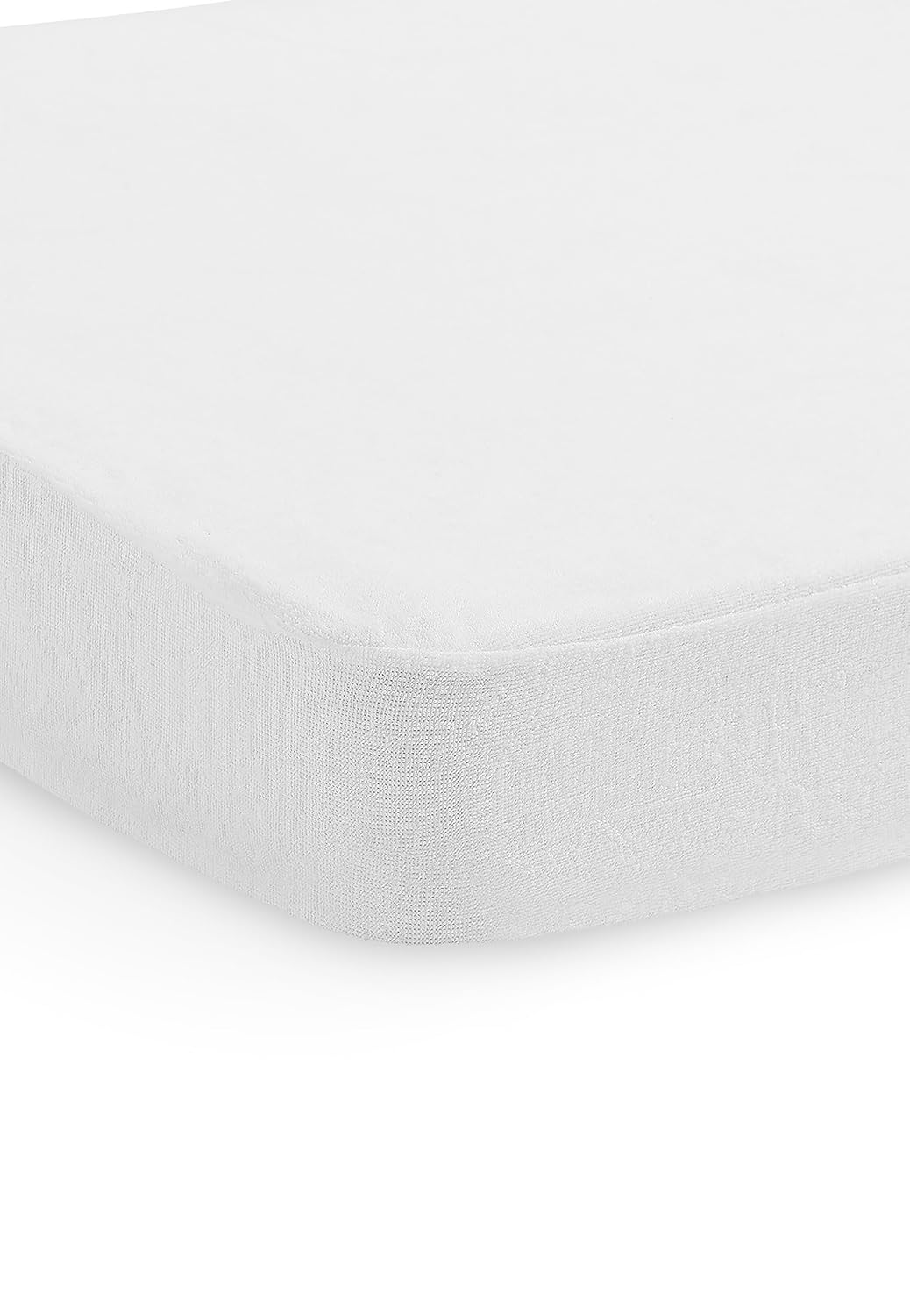 Jollein 550-507-00100 Spannlaken Frottee wasserdicht, 60 x 120 cm, weiss Small Single White, Small S