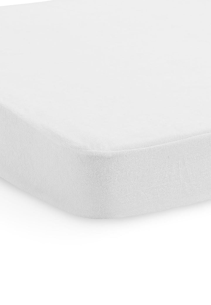 Jollein 550-507-00100 Spannlaken Frottee wasserdicht, 60 x 120 cm, weiss Small Single White, Small S
