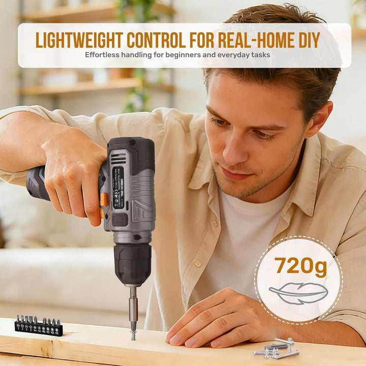 Hi-Spec 8V USB Akku-Bohrschrauber- und Starter-Heimwerkerset. Kabelloser & wiederaufladbarer Elektro