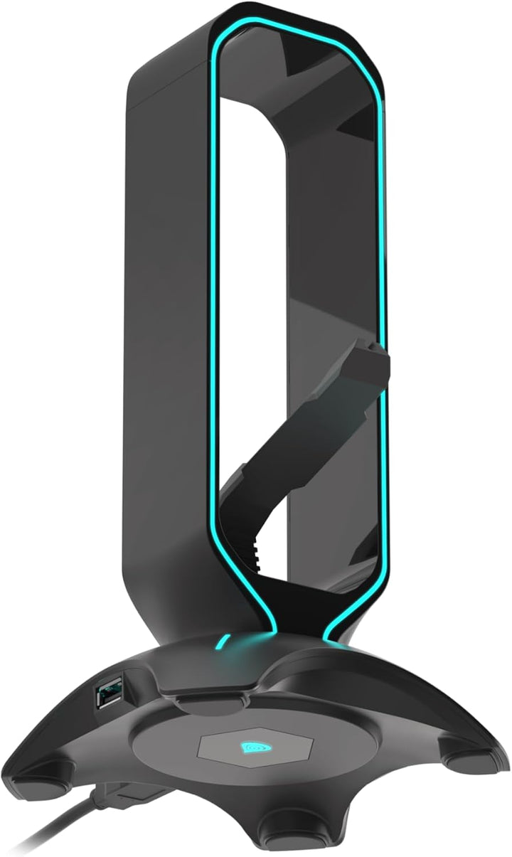 Genesis RGB Kopfhörerständer mit Mouse Bungee und USB Hub, Gaming Headset Halter mit 2X USB 2.0, Kab