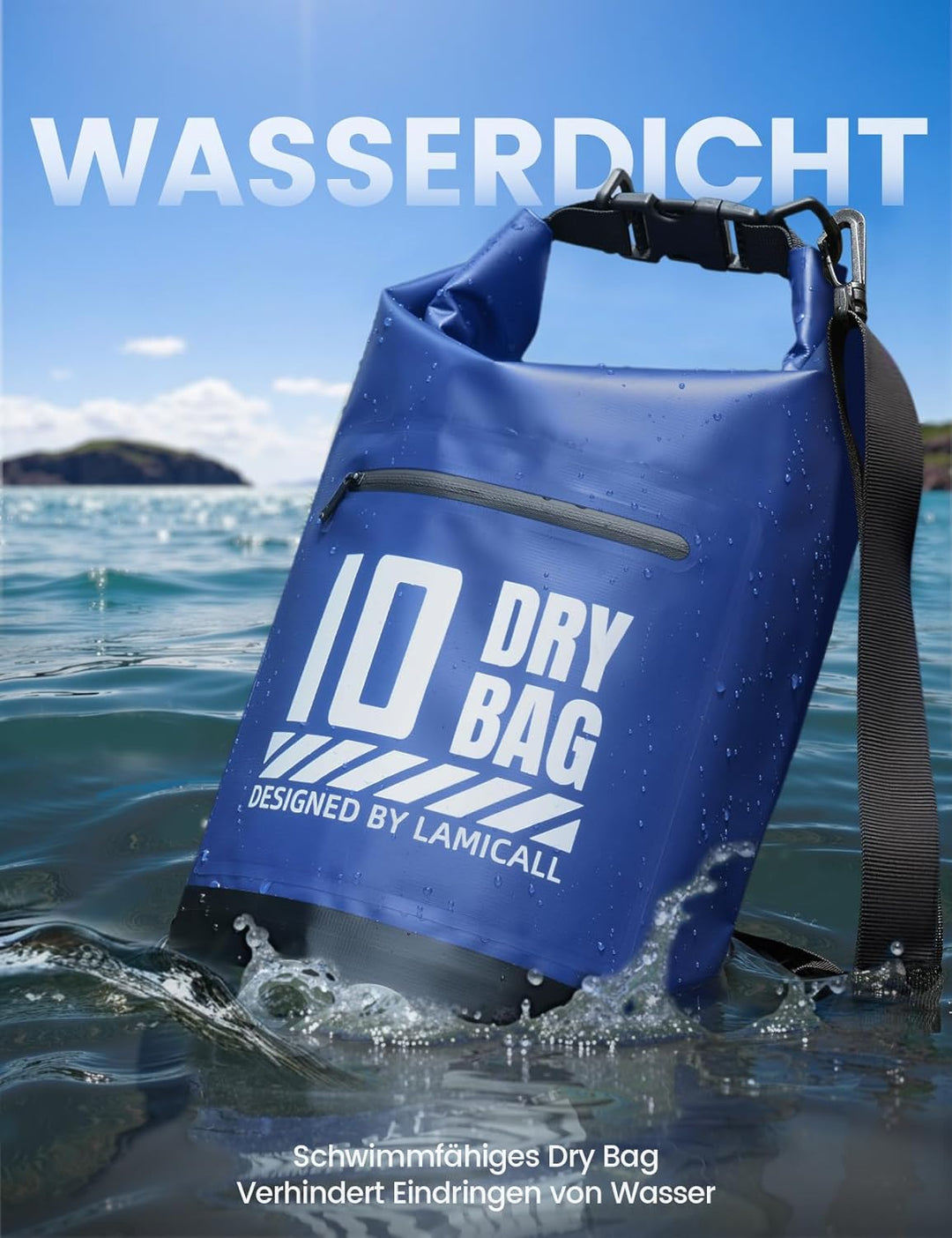 Lamicall Dry Bag, wasserdichte Tasche Beutel, Wasserfester Rucksack Drybag | [Robust &amp; Kratzfest] 5L