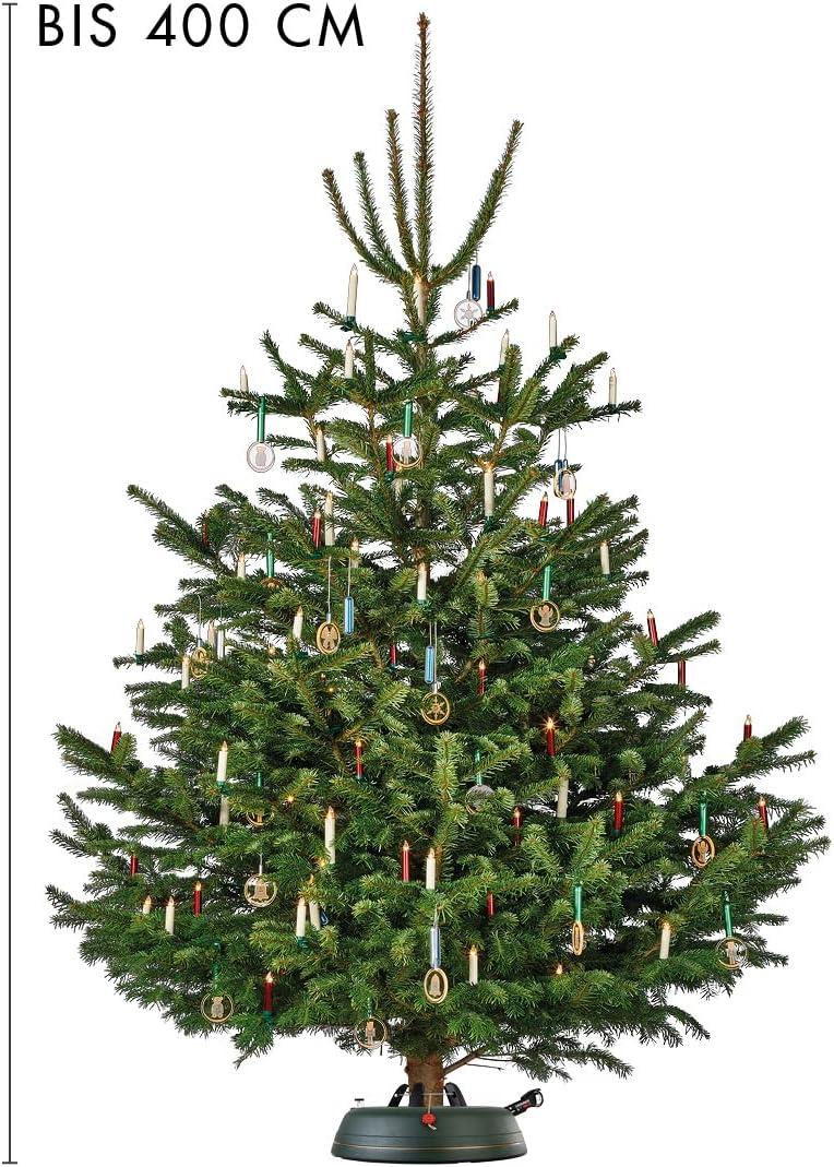 KRINNER Weihnachtsbaum Christbaumständer PREMIUM XXL grün inkl. Fusspedal- und Einseiltechnik Sicher