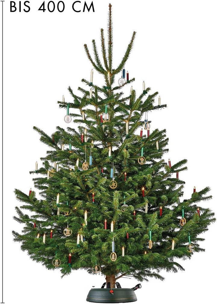 KRINNER Weihnachtsbaum Christbaumständer PREMIUM XXL grün inkl. Fusspedal- und Einseiltechnik Sicher